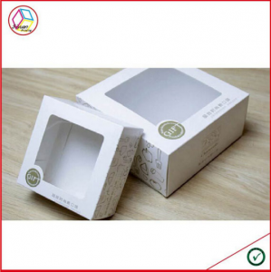 Ivory Board Food Take out Box with Window